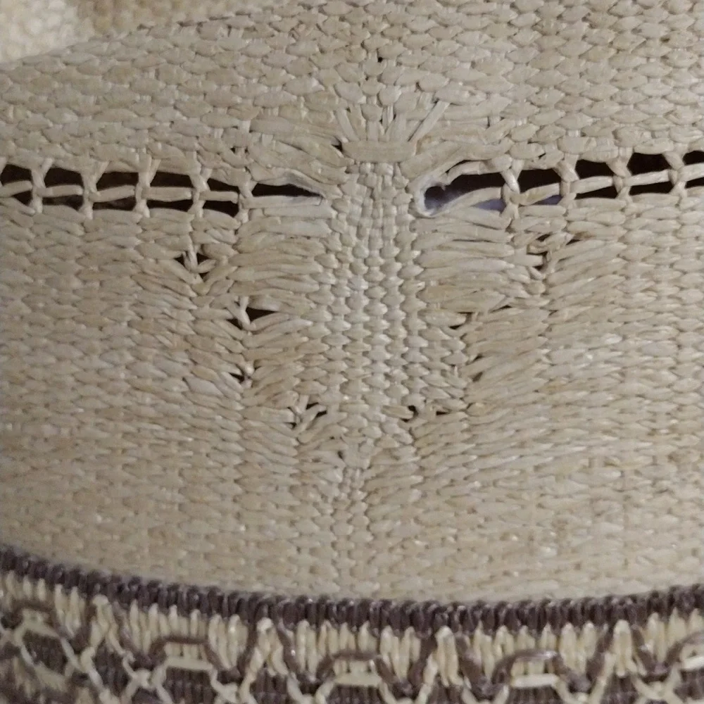 WARDS Western Boho Straw Hat Unisex Size 7.25 Cowgirl Cowboy Festival Chic